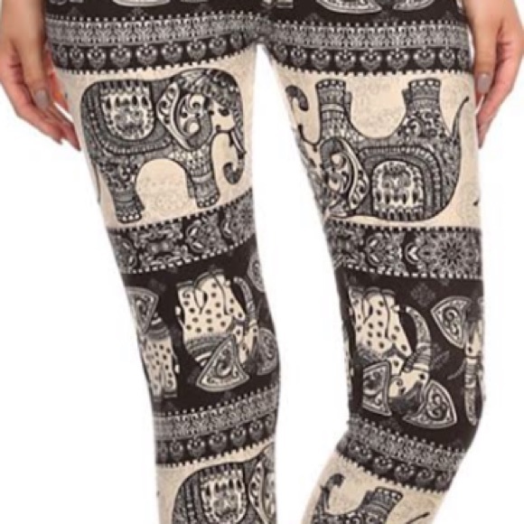 Elephant printed casual leggings c4 - Picture 2 of 3